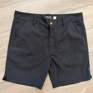 Poler Everyday Men's Black Dressy Golf Travel Chino Shorts. Sz 36. 6in inseam